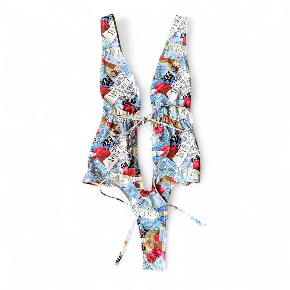 I.AM.GIA Denim Print One Piece Swimsuit